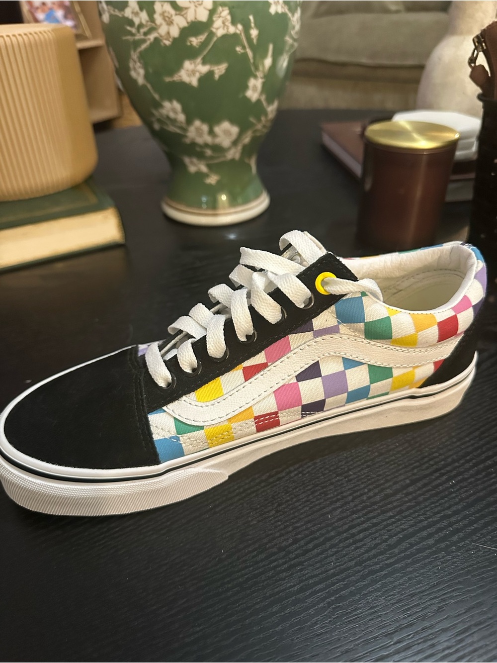 Vans - Black with Rainbow Panels